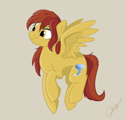 Size: 2000x1900 | Tagged: safe, artist:rutkotka, oc, oc only, oc:wild tempest, pegasus, pony, female, mare, offspring, parent:applejack, parent:oc:brave wing, parents:canon x oc, simple background, solo