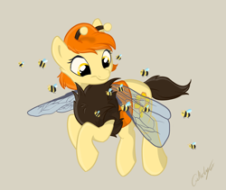 Size: 1900x1600 | Tagged: safe, artist:rutkotka, oc, oc only, oc:honey glaze, bee, bee pony, original species, solo