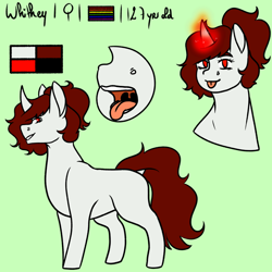 Size: 1024x1024 | Tagged: safe, artist:eggymy, derpibooru import, oc, oc:whitey, pony, unicorn, female, mare, reference sheet, solo, tongue out