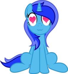 Size: 4000x4340 | Tagged: safe, artist:fuzzybrushy, derpibooru import, oc, oc only, oc:spacelight, unicorn, female, heart eyes, mare, simple background, solo, transparent background, vector, wingding eyes