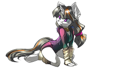 Size: 1920x1080 | Tagged: safe, artist:noben, derpibooru import, oc, oc only, oc:all trades, anthro, unicorn, arm warmers, female, leg warmers, looking to the left, simple background, trans girl, transgender, transparent background