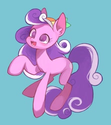 Size: 1691x1904 | Tagged: safe, artist:ikirunosindo, derpibooru import, screwball, earth pony, pony, blue background, female, hat, mare, simple background, solo