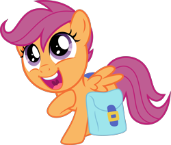 Size: 5765x4900 | Tagged: safe, artist:osipush, scootaloo, pegasus, pony, parental glideance, absurd resolution, cute, cutealoo, excited, female, filly, happy, simple background, solo, transparent background, vector