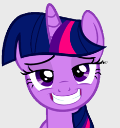 Size: 491x525 | Tagged: safe, derpibooru import, screencap, twilight sparkle, bedroom eyes, female, grin, profile picture, smiling, solo