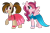 Size: 1024x683 | Tagged: safe, artist:wubcakeva, derpibooru import, oc, oc only, oc:contralto, oc:cupcake slash, earth pony, pegasus, pony, clothes, dress, female, gala dress, gem, lesbian, mare, oc x oc, shipping, simple background, siren gem, smiling, transparent background