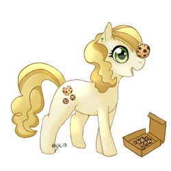 Size: 1000x1000 | Tagged: safe, artist:xaquamelody, sweet biscuit, balancing, cookie, food, ponies balancing stuff on their nose