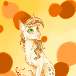 Size: 1024x1024 | Tagged: safe, artist:coconuthound, sweet biscuit, pony, unicorn, abstract background, solo