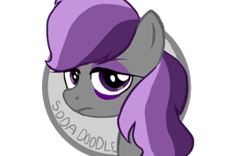 Size: 869x597 | Tagged: safe, artist:sodadoodle, derpibooru exclusive, derpibooru import, oc, oc only, oc:scintillalight, pegasus, pony, bags under eyes, circle, eyebrows, female, frown, looking at you, profile picture, simple background, solo, text, transparent background, unimpressed