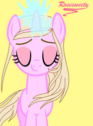 Size: 534x722 | Tagged: safe, artist:rosesweety, derpibooru import, pony, unicorn, eyes closed, magic, ponified, regal academy, rose cinderella