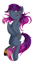 Size: 2688x5104 | Tagged: safe, artist:beardie, oc, oc only, oc:nebula, pony, unicorn, absurd resolution, body pillow, body pillow design, female, pirate, sidemouth, simple background, solo, space pirate, transparent background