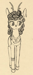 Size: 552x1253 | Tagged: safe, artist:lunebat, oc, oc only, oc:renne, deer, pony, accessories, female, standing