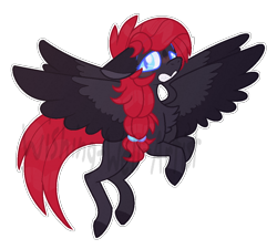 Size: 1056x952 | Tagged: safe, artist:wishing-well-artist, oc, oc only, pony, seraph, multiple wings, red and black oc, simple background, solo, transparent background