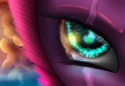 Size: 4464x3072 | Tagged: safe, artist:scalestroke315, derpibooru import, fizzlepop berrytwist, tempest shadow, pony, unicorn, angry, eye, eye scar, eyebrows, eyelashes, female, looking at you, open up your *very* eyes, scar, solo