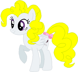 Size: 411x382 | Tagged: safe, artist:greywander87, artist:selenaede, artist:user15432, derpibooru import, surprise, pegasus, pony, g1, base used, bow, g1 to g4, generation leap, solo, tail bow