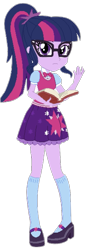 Size: 405x1155 | Tagged: safe, artist:selenaede, derpibooru import, editor:php77, sci-twi, twilight sparkle, equestria girls, book, simple background, solo, transparent background