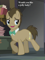 Size: 648x864 | Tagged: safe, derpibooru import, edit, edited screencap, screencap, doctor whooves, slice of life (episode), book, bronybait, cropped, doctor who