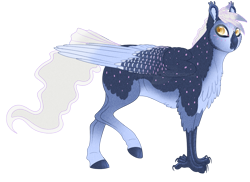 Size: 1148x837 | Tagged: safe, artist:bijutsuyoukai, derpibooru import, oc, hippogriff, magical lesbian spawn, offspring, parent:gilda, parent:princess luna, simple background, solo, transparent background