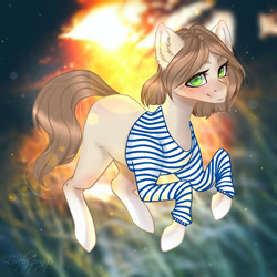 Size: 2000x2000 | Tagged: safe, artist:lovely-pony, oc, oc only, earth pony, pony, clothes, female, mare, shirt, solo