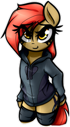 Size: 913x1649 | Tagged: safe, artist:jetwave, derpibooru import, oc, oc only, oc:dala vault, earth pony, pony, semi-anthro, bipedal, clothes, earth pony oc, female, hoodie, mare, simple background, solo, transparent background