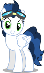 Size: 3020x5000 | Tagged: safe, artist:dashiesparkle, derpibooru import, edit, editor:slayerbvc, high winds, pegasus, pony, newbie dash, .svg available, absurd resolution, female, goggles, mare, simple background, solo, transparent background, vector, vector edit