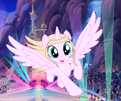 Size: 1282x1073 | Tagged: safe, artist:rosesweety, derpibooru import, alicorn, pony, my little pony: the movie, castle, celebrate, ponified, rose cinderella