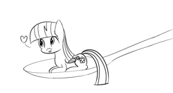 Size: 920x494 | Tagged: safe, artist:joey, blossomforth, pegasus, pony, female, heart, horse spooning meme, meme, sketch, solo, spoon