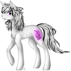 Size: 600x597 | Tagged: safe, artist:tritrixye, derpibooru import, oc, oc only, unicorn, male, scar, simple background, solo, transparent background