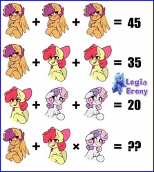 Size: 720x806 | Tagged: safe, artist:whitepone, derpibooru import, apple bloom, scootaloo, sweetie belle, cutie mark crusaders, math