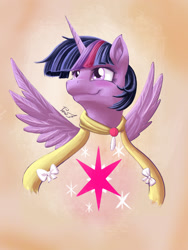 Size: 1536x2048 | Tagged: safe, artist:phoenixperegrine, twilight sparkle, twilight sparkle (alicorn), alicorn, pony, cutie mark, female, mare, smiling, solo, spread wings, wings