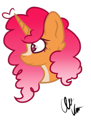 Size: 1536x2048 | Tagged: safe, artist:chococakebabe, derpibooru import, oc, oc only, oc:anna, pony, unicorn, bust, female, mare, portrait, simple background, solo, transparent background