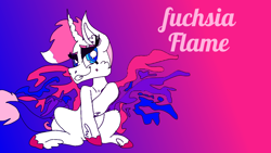 Size: 1366x768 | Tagged: safe, artist:fuchsia flame, derpibooru import, oc, oc:fuchsia flame, pony, beauty mark, bedroom eyes, dragicorn, looking at you
