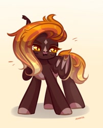 Size: 1205x1488 | Tagged: safe, artist:avonir, derpibooru import, oc, oc:fire glow, bat pony, pony, bat pony oc, solo