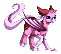 Size: 1024x910 | Tagged: safe, artist:mindlesssketching, derpibooru import, oc, oc:grace, griffon, hybrid, bat wings, female, simple background, solo, transparent background