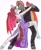 Size: 2399x2929 | Tagged: safe, artist:deathless-master, derpibooru import, oc, oc only, oc:savory zest, oc:scarlet quill, anthro, bat pony, unguligrade anthro, bat pony oc, clothes, couple, dancing, dress, fangs, female, gift art, glasses, husband and wife, looking at each other, male, mare, married couple, oc x oc, scarlory, shipping, slit eyes, smiling, stallion, straight, suit, tango