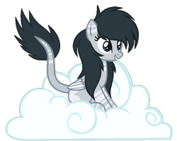 Size: 579x462 | Tagged: safe, artist:crystalponyart7669, derpibooru import, oc, oc:wave splash, pegasus, pony, base used, cloud, female, grin, hooves, mare, on a cloud, simple background, sitting, sitting on cloud, smiling, solo, transparent background, wings