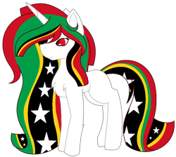 Size: 952x852 | Tagged: safe, artist:cosmicwitchadopts, derpibooru import, pony, unicorn, female, mare, nation ponies, ponified, saint kitts and nevis, simple background, solo, transparent background