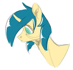 Size: 851x818 | Tagged: artist needed, safe, derpibooru import, oc, oc only, pony, unicorn, bust, sketch, solo