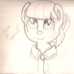 Size: 1692x1700 | Tagged: safe, artist:silversthreads, coco pommel, pony, bust, daily sketch, portrait, sketch, solo, traditional art