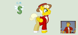 Size: 1722x793 | Tagged: safe, artist:hibouxmauve, derpibooru import, pony, lyle lanley, ponified, the simpsons