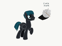 Size: 1024x768 | Tagged: safe, artist:turnaboutart, derpibooru import, oc, oc only, oc:night shadow, pegasus, pony, fanfic:luna mother of twilight sparkle, cutie mark, folded wings, male, raised hoof, stallion