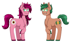 Size: 8256x4869 | Tagged: safe, artist:cornerverse, gloriosa daisy, timber spruce, earth pony, pony, equestria girls, absurd resolution, chibi, female, male, mare, simple background, stallion, transparent background