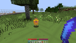 Size: 1366x768 | Tagged: safe, scootaloo, chicken, pony, birch, game screencap, meme, minecraft, scootachicken