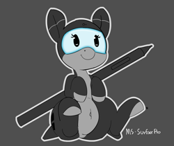 Size: 5000x4221 | Tagged: safe, artist:pabbley, object pony, original species, pony, absurd resolution, belly button, cute, microsoft, partial color, ponified, simple background, sitting, solo, stylus, surface, surface pro