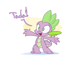 Size: 1500x1200 | Tagged: safe, artist:heir-of-rick, derpibooru import, spike, dragon, cute, dialogue, male, open mouth, simple background, smiling, solo