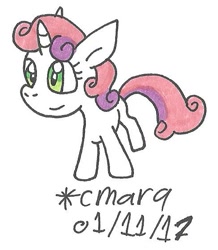 Size: 490x562 | Tagged: safe, artist:cmara, sweetie belle, pony, solo, traditional art