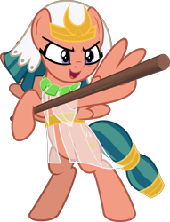 Size: 5352x6990 | Tagged: safe, artist:jhayarr23, derpibooru import, somnambula, pegasus, pony, legends of magic, spoiler:comiclom5, absurd resolution, bipedal, clothes, cute, female, feminism, heroic, hoof hold, hope (pole), mare, pole, simple background, smiling, solo, somnambetes, somnamsass, staff, stick, transparent background, vector