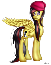 Size: 952x1200 | Tagged: safe, artist:dubala, oc, oc only, pegasus, pony, beanie, female, hat, mare, simple background, solo, transparent background