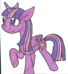 Size: 574x623 | Tagged: safe, artist:cmara, twilight sparkle, twilight sparkle (alicorn), alicorn, pony, solo, traditional art