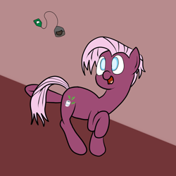 Size: 1000x1000 | Tagged: safe, artist:bennimarru, jasmine leaf, pony, discordant harmony, flat colors, ginseng teabags, open mouth, simple background, solo, tea pony