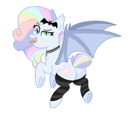 Size: 1024x915 | Tagged: safe, artist:ashidaii, derpibooru import, oc, oc:spectral prism, bat pony, clothes, female, mare, plot, simple background, socks, solo, tongue out, transparent background